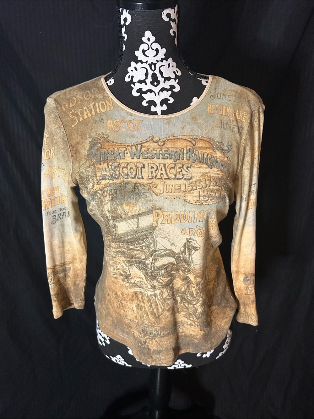 Skinny Minnie Brown Graphic Long Sleeve Tee